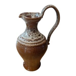 Vintage Zsolnay Pecs Hungary Porcelain Hand Painted Ceramic Pitcher Vase 11''